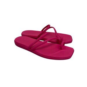 Crocs Miami Toe Loop Pink Lightweight Slide Sandals Shoes 209862 Womens size 11